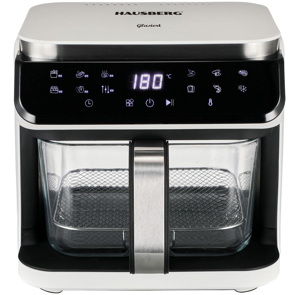 HAUSBERG HB-2343AB Heteluchtfriteuse 6.5L Glazen Mand Wit 1200W