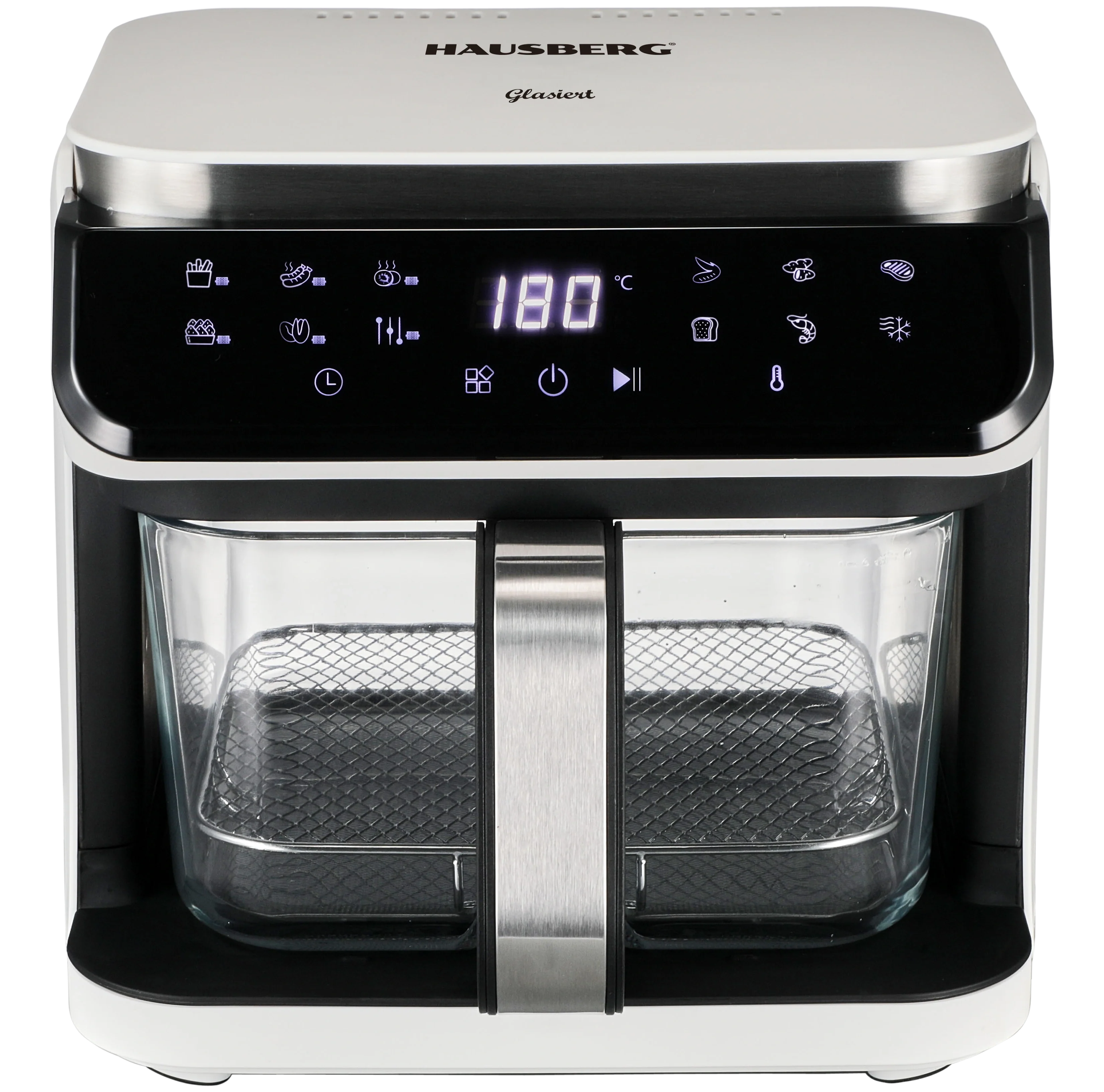 HAUSBERG HB-2343AB Heteluchtfriteuse 6.5L Glazen Mand Wit 1200W