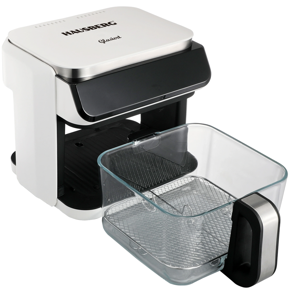 HAUSBERG HB-2343AB Heteluchtfriteuse 6.5L Glazen Mand Wit 1200W