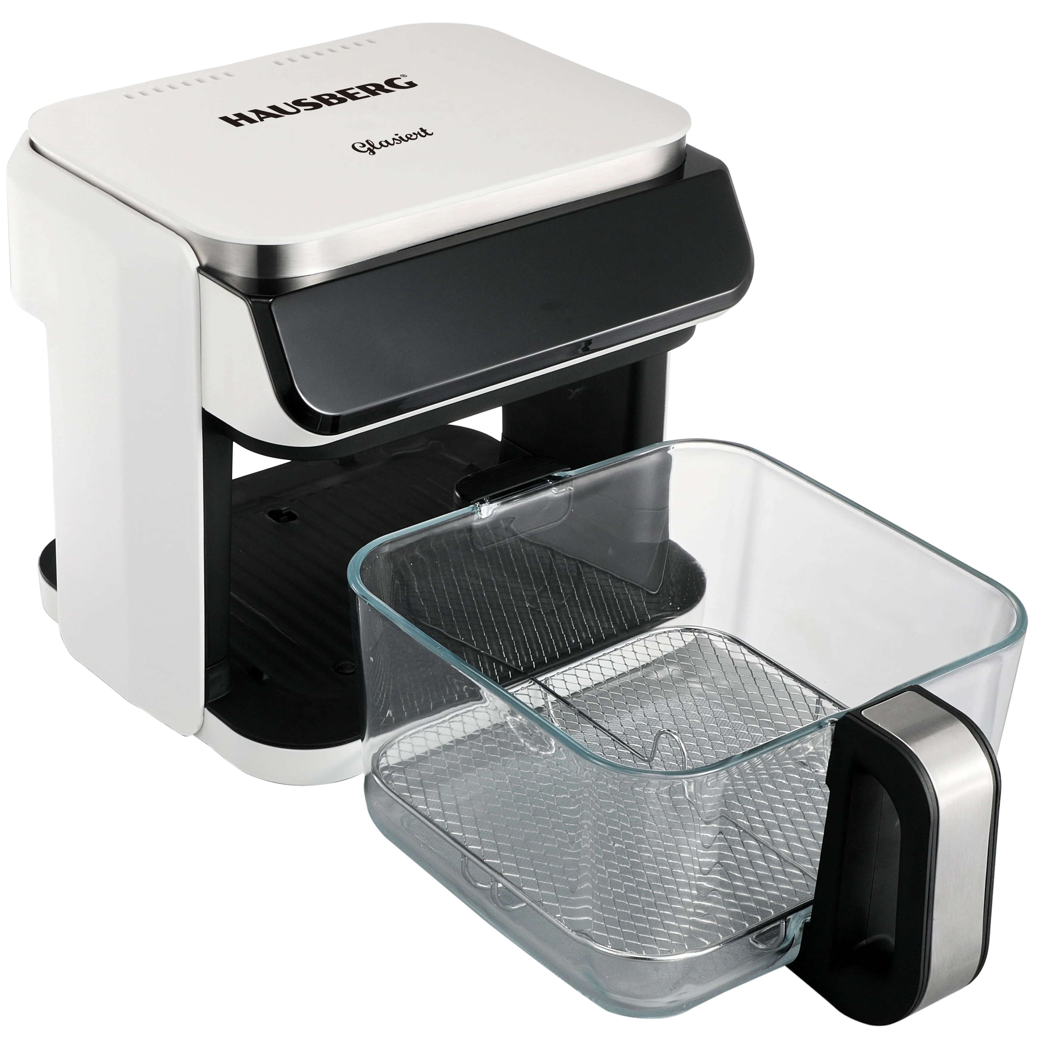 HAUSBERG HB-2343AB Heteluchtfriteuse 6.5L Glazen Mand Wit 1200W