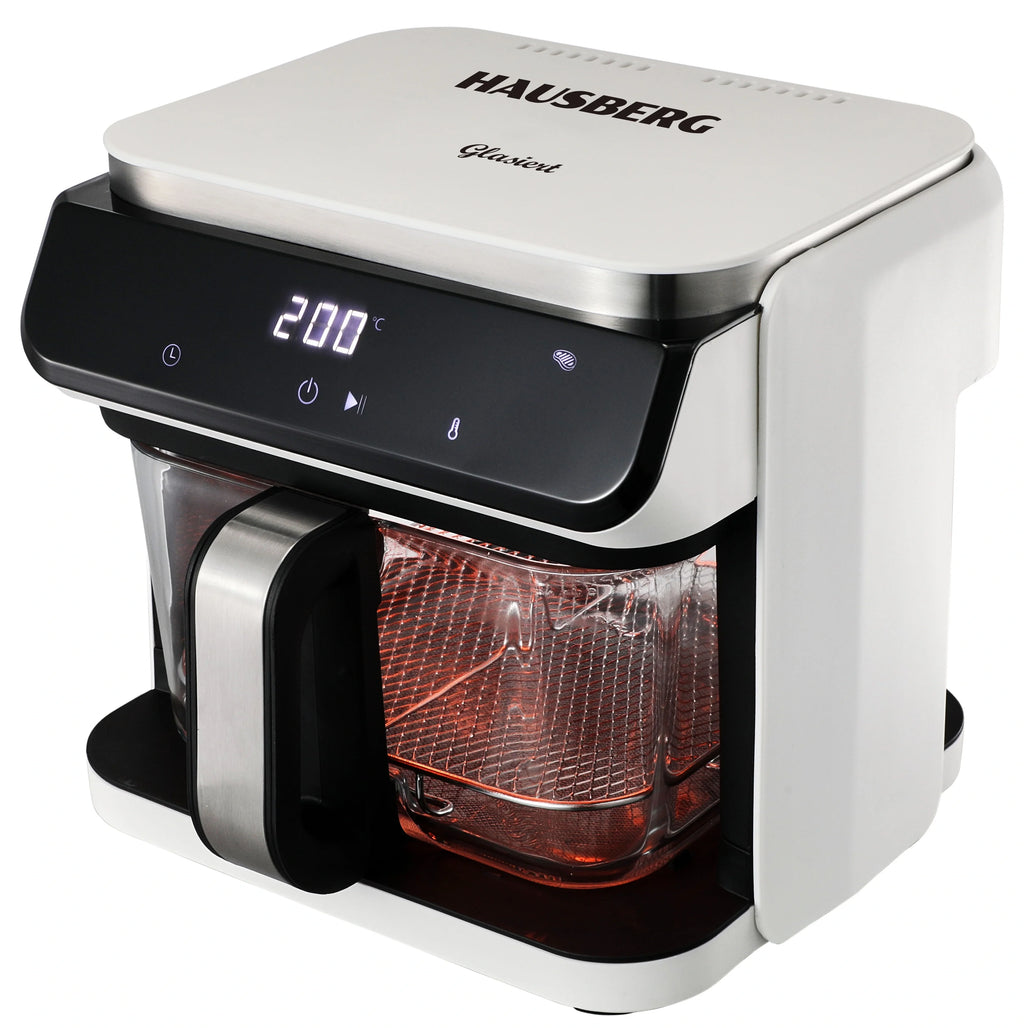 HAUSBERG HB-2343AB Heteluchtfriteuse 6.5L Glazen Mand Wit 1200W