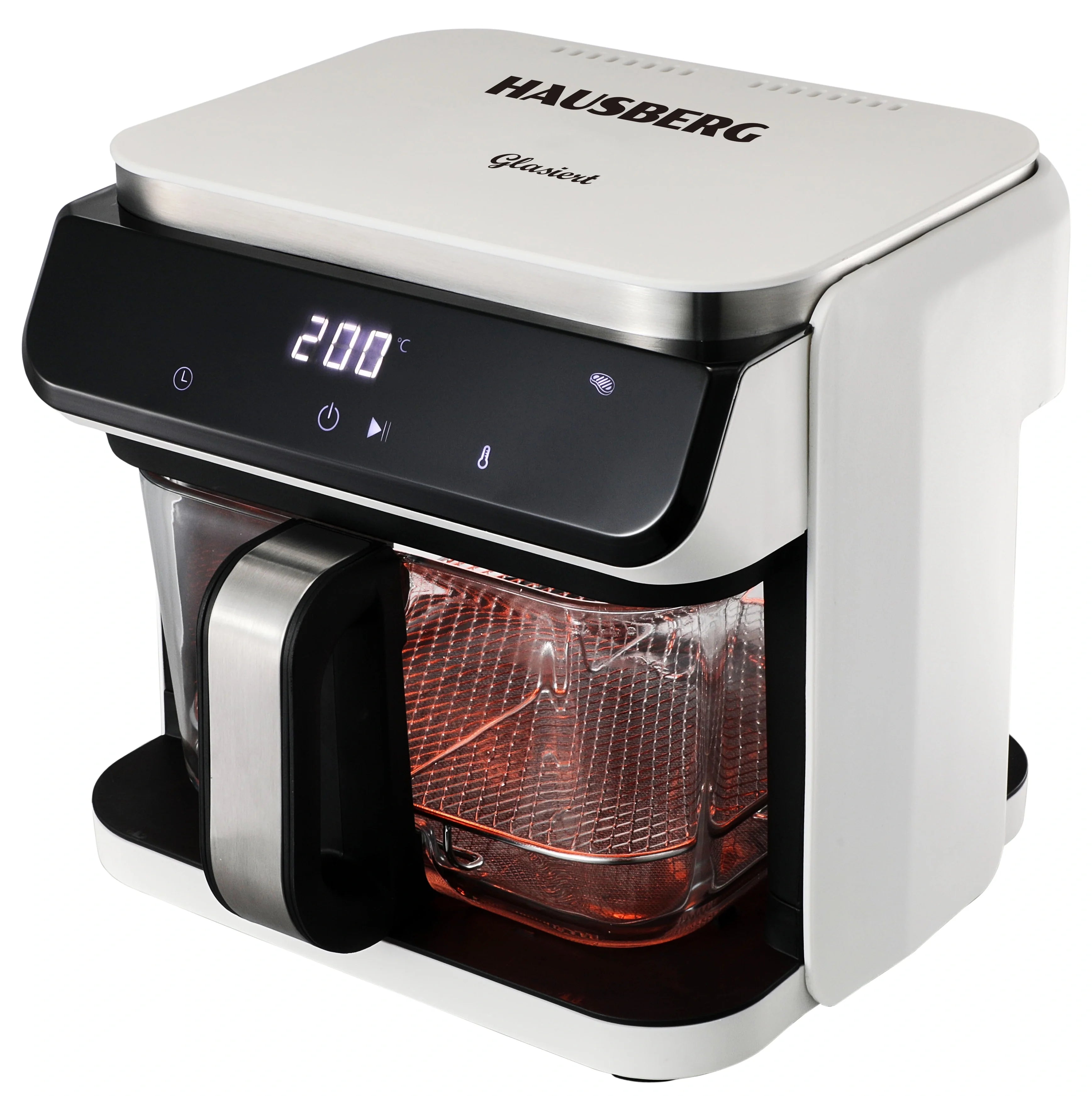 HAUSBERG HB-2343AB Heteluchtfriteuse 6.5L Glazen Mand Wit 1200W