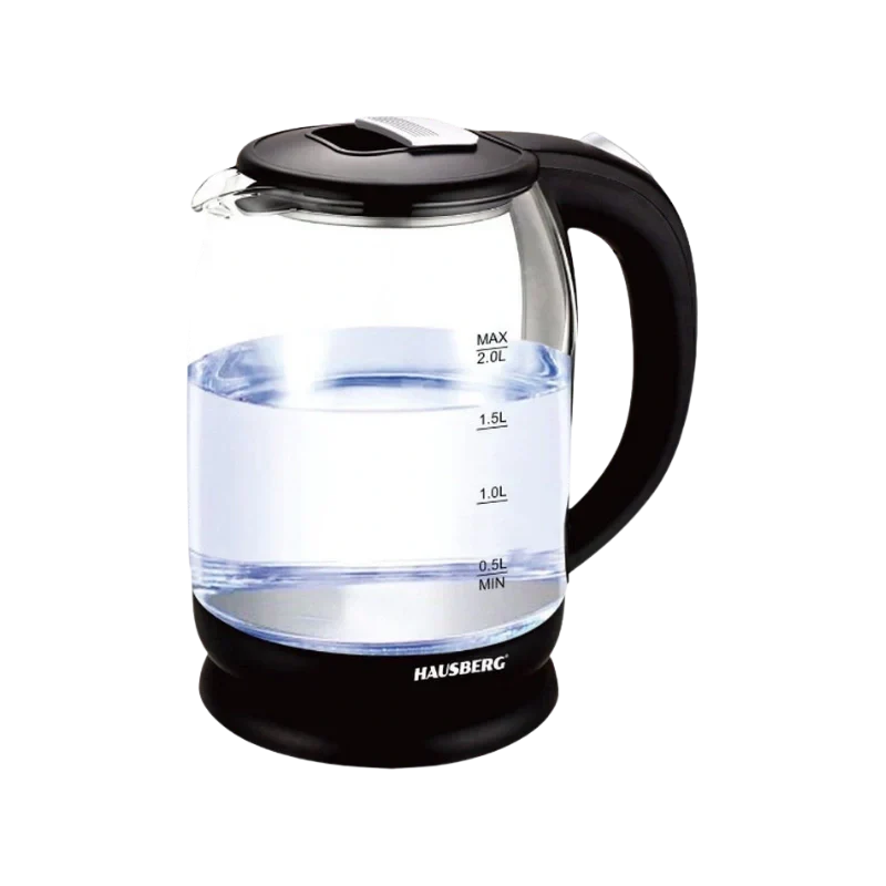 HAUSBERG HB-3616 Glazen Waterkoker 2L met LED en 360° Basis